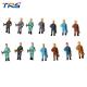 1:87 scale model painted ABS painted railway worker 22mm  for architectural model figure or hobby toy
