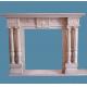 Ancient Style Column Carved Marble Fireplace Surround Mantel