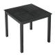 80cm Outdoor Square Aluminum Table Black Plastic Wood Parquet Top
