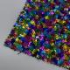 Glitzy sequins embroidery design 95%polyester5% spandex colorful sequin fabric for vest