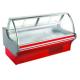 Curved Glass Deli Display Counter Refrigerator For Supermarket With Optional Rear