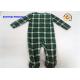 Grid AOP Baby Pram Suit YKK Zipper Closure 100% Polyester Micro Fleece Coverall
