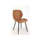 Saddle Leather PU Dining Chairs Stackable Ergonomic Backrest