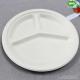 2022 Best Sell  Eco-Friendly Sugarcane 3-Compartments Plate Heavy-Duty Takeaway Plates Natural Plant Fiber Prodcut