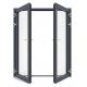 Double Tinted Glass Aluminum Swing Doors Flucarbon With Fiberglass Flyscreen