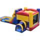 Red Blue Inflatable Jumping Castle With Slide Double Lane Combo