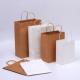 Environmentally Brown gravure kraft  paper bags with logo printed 28* 22cm