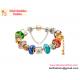 Valentine love Gift Silver Bracelet with European Charm Bead LOVE charm colourful beads
