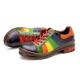 Casual Hand Polished Rainbow Flat Shoes Classic Ladies Leather Dress Shoes
