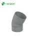 Deep Gray DIN Standard Equal Elbow Tee Plastic PVC CPVC UPVC Pipe Fittings for Plumbing