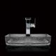 Smoky Grey Rectangular Vessel Sinks Wash Bowl Bathroom Smooth 105mm