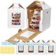Tall Cake Boxes 4 Pack 12x12x14 Cake Boxes For Tier Cakes 12 Inch - Disposable Large Layer Cake Carrier Container