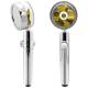 Contemporary Style 360 Rotating Gold Fan Propeller Shower Head Set for High Pressure