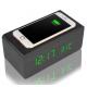 Universal Creative Desktop Charging Station Wooden Case With LED Alarm Clock