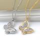 Gold Plated Diamond Jewelry Necklace, Stainless Steel  Butterfly shape necklace silver color