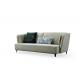 Modern Style Metal Legs Tufted Leather 3 Seater Sofa