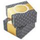 4 Gray Geometric 2 Pack Rigid Packaging Box With Gold Bands