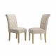 H39.2 Solid Wood Tufted Parsons Fabric Dining Room Chairs
