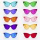 Cateye Color Tinted Glasses Plastic Glasses Party Eyewear Cosplay Props