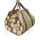 Abrasion Resistant Canvas Log Carrier Bag , Foldable Firewood Carry Bag