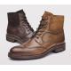 Comfortable Mens Brogue Brown Boots , Lace Up Mens Leather Half Boots