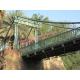 Tall Steel Modular Rope Suspension Bridge Crossing River Valley Temporary or Permanent
