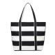 Womens Printed Stripes Casual Large Canvas Bags , Shoulder Tote Bags