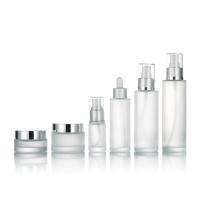 80ml Cosmetic Packaging Containers Face Cream Glass Bottle Set With Dropper Spray Lid
