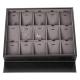 Black Leather Jewelry Storage Box , Jewelry Display Carrying Case Eco - Friendly