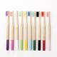 Round Charcoal Bamboo Handle Toothbrush Stick Spray Paint Silk Screen Logo