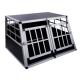 Strong Aluminium Dog Crate Transport Box Cage Car Travel Single/Double Doors S/L