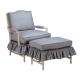 Cushion Fabric Sofa Skirt Upholstered Chair With Ottoman , Modern Chair And Ottoman