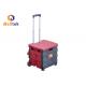 Portable Aluminum Handle Folding Plastic Trolley With Lid