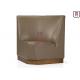 Brown Color PU Leather Upholstered Corner Sofa Wood Frame No Installation