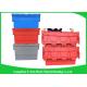 Red Plastic Attached Lid Containers / 43L Plastic Storage Bins