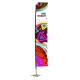 Black Promotional Feather Flag Banners Dye Sublimation Printing Various Shape
