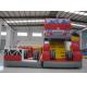 Fire Fighting Fun City Commercial Bounce House , High Slide Big Blow Up Bounce House