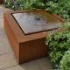 Rusty Square Corten Steel Water Feature For Home Garden Decoration