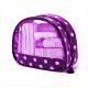 Printed Transparent Waterproof Purple Pvc Makeup Bags For Travelers