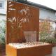 Garden Rustic Corten Steel Pond Water Fountain With Laser Cut Screen Panel