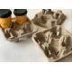 Eco Friendly Dry Press Molded Pulp Cup Holders Carriers 4 Cup Recyclable