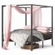 Contemporary Wooden Metal Furniture Metal Canopy Bed Frame With Steel Slat
