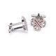 Shape Custom Enamel Cufflinks / Silver Plated Cufflinks With Hard Enamel