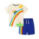 In stock Baby Kids clothing short set 100% cotton fashion top and short kids boy clothes set for summer