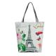Printed canvas shoulder bag lady female Tower in Paris printing landscape character canvas Handbags