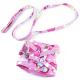 High Tenacity Collar Lead Harness Set Pink White Rope Dog Harness