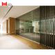 4.5M Fixed Double Tempered Glass Partition Wall Panels Black Sliver Frame