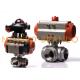 3 Way Stainless Steel Ball Valve With Pneumatic Actuator Limit Switch