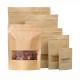 Food Grade Kraft Paper Stand Up Zipper Pouches With Clear Window For Food Packaging