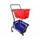 Powder Coated Two Tier Shopping Cart / Double Basket Shopping Cart 50-240L Volume